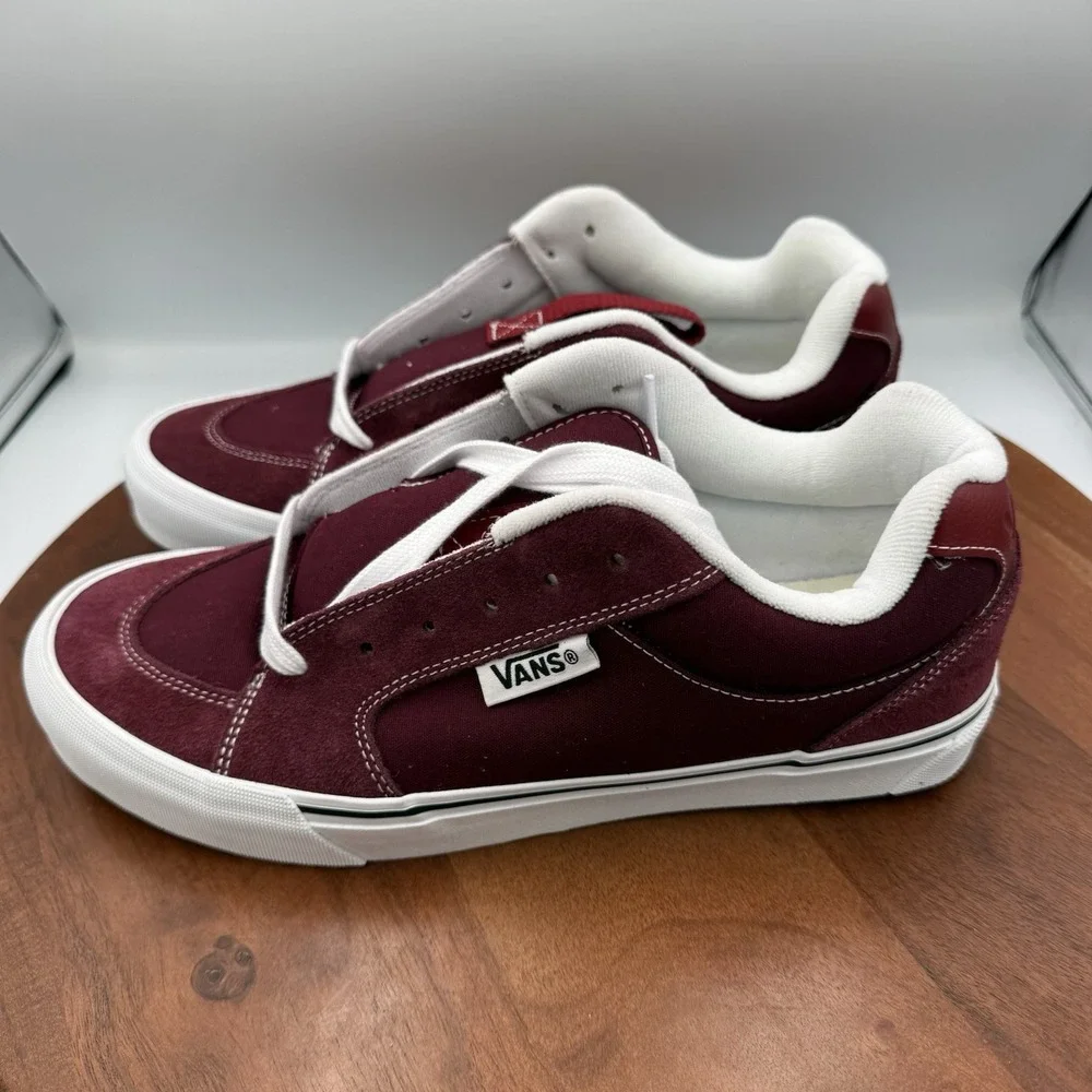 Vans Chukka Push Iconic Shoes Burgandy/White Fat Tongue Unisex Sz M/11.5 -‎ W/13